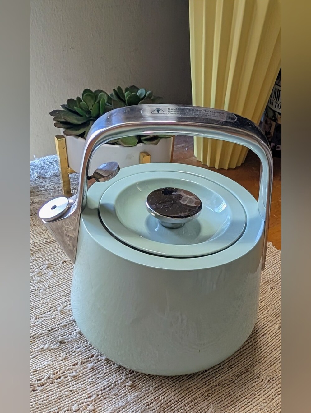 Caraway Whistling Tea Kettle 2 Quart Stainless Steel “Mist” EUC - Picture 2 of 5